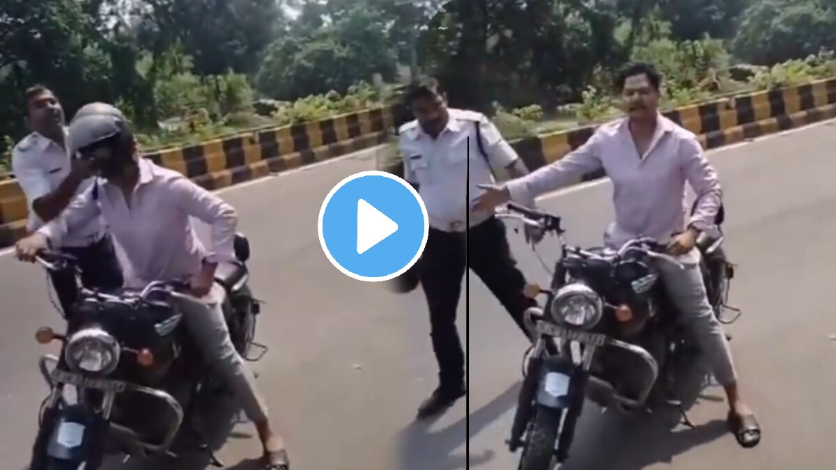 Shocking video Jharkhand Traffic Police Remove Helmets And Forcefully Fine Riders In Jamshedpur Video goes Viral