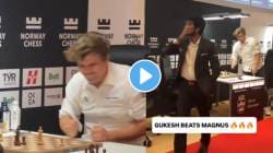 VIDEO: गुकेशने शिस्तीत ‘गेम’ केला अन् मॅग्नस कार्लसनला राग अनावर झाला; टेबलावर आदळआपट करताच गुकेशनं काय केलं पाहा