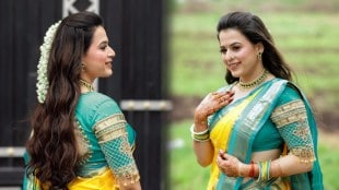 Prajakta Gaikwad Yellow Saree Look