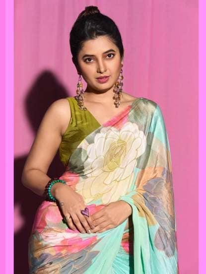 Prajakta Mali Blue Bodycon Dress Look