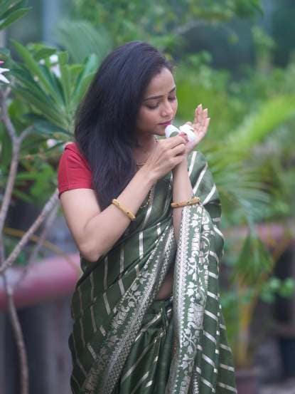 Shivali Parab saree look, shivali parab in green saree