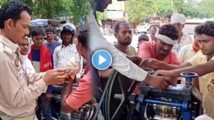 Sugarcane seller's hand gets stuck in machine