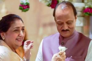 Sunetra Pawar and Ajit Pawar