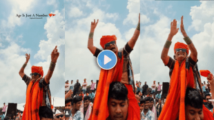 Video of grandmothers sitting of grandson's shoulder