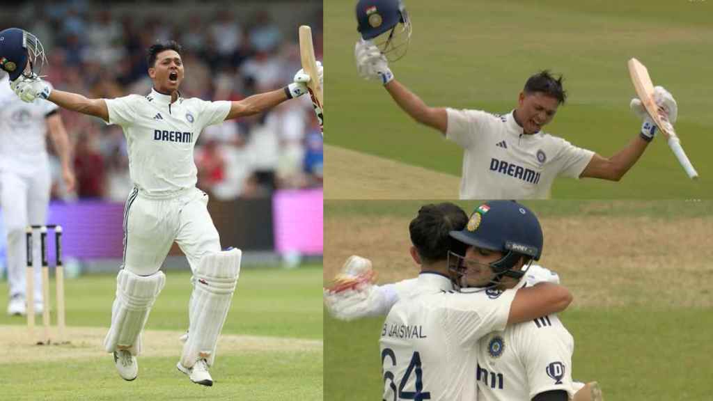 Yashasvi Jaiswal Maiden Test Century in England Tour in IND vs ENG 1st Test Celebrates With Roar Video