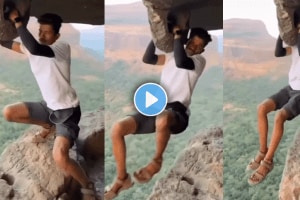 One mistake and the game is over Young man life-threatening stunt on the fort
