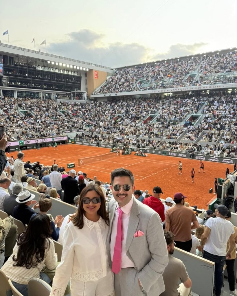 Parineeti Chopra Raghav Chadha Romance in Paris Latest Photos | Parineeti Chopra Raghav Chadha Paris Romance with French Open 2025 Final Match