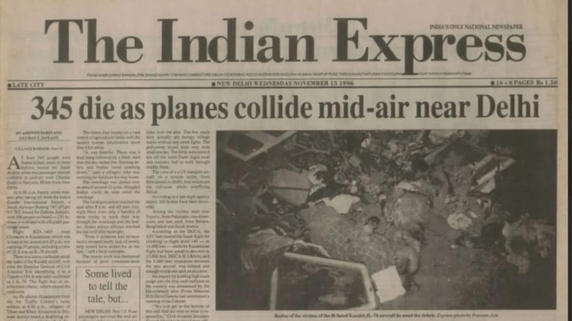 The Indian Express’s coverage of the November 12, 1996 disaster. Archive