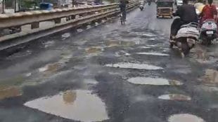 kalyan Potholes on the Shahad flyover causing traffic congestion