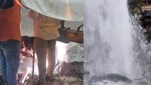 kalyan water supply khadakpada underground water pipeline burst during cctv installation