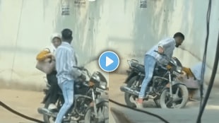 Shocking video of man slaps beats woman on road viral video on social media