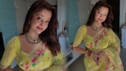 परी म्हणू की सुंदरा! पिवळ्या साडीतील खास फोटोंमध्ये खुळलं मानसी नाईकचं सौंदर्य, चाहते फिदा