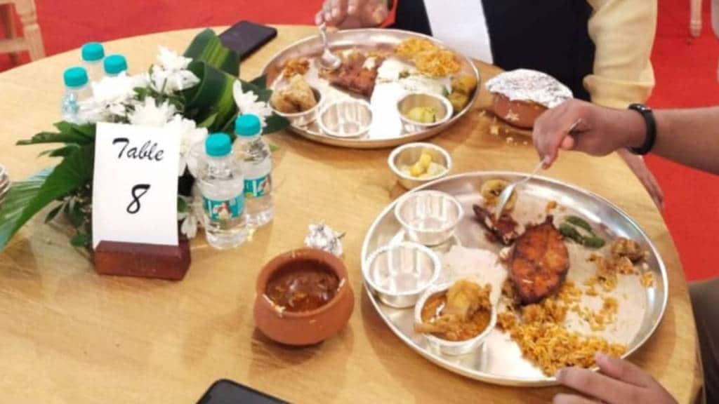 estimates committee members dinner meal in silver plate