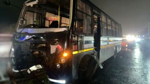 nashik birhad morcha accident police vehicle crashes divider on mumbai agra highway after protest