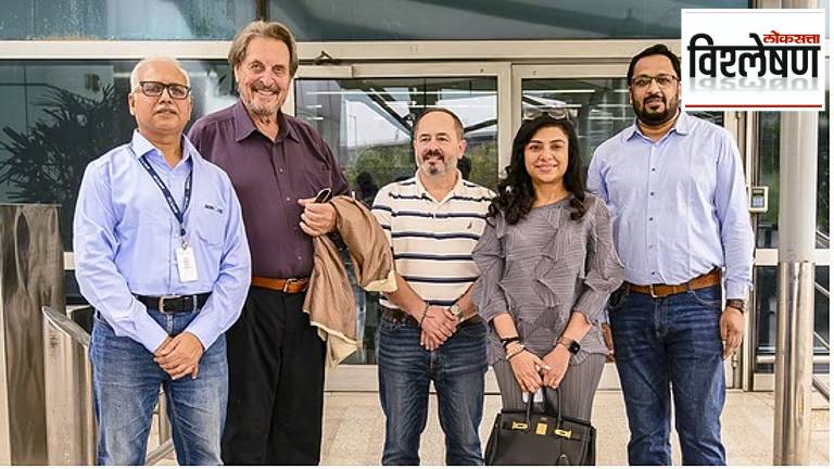 Errol Musk (second from left), father of Tesla CEO Elon Musk, in New Delhi