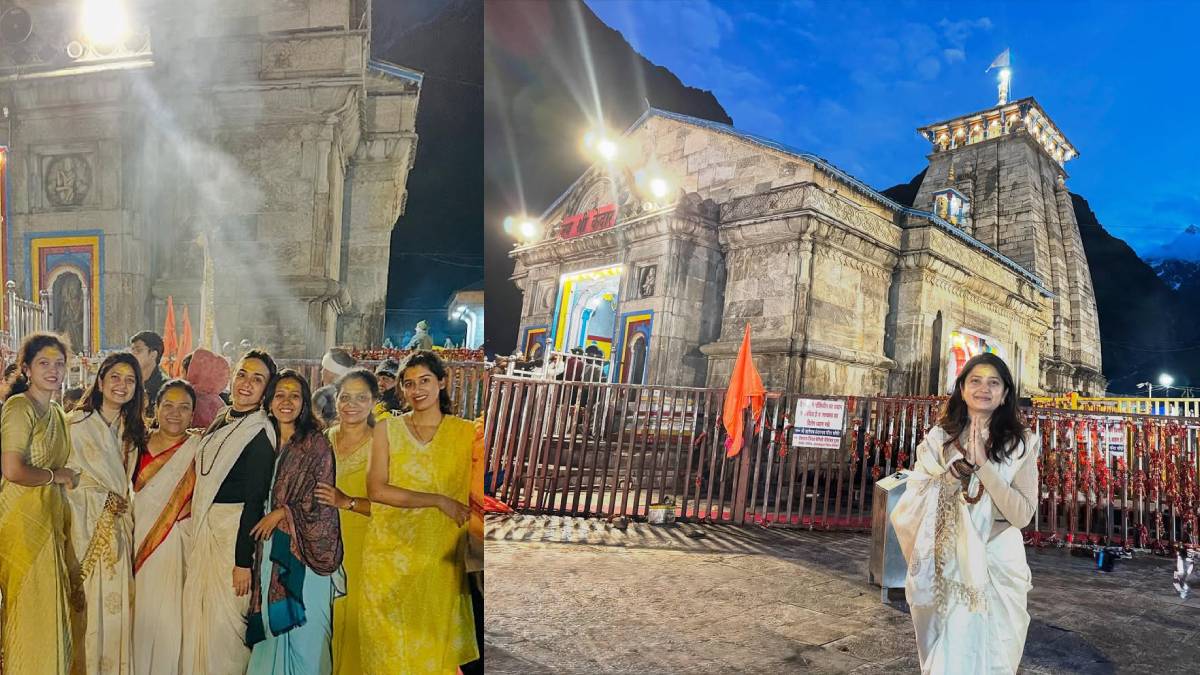 prajakta mali visit kedarnath dham uttarakhand with actress amruta khanvilkar