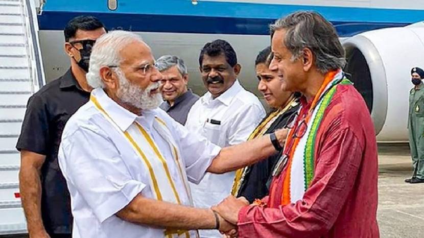 shashi tharoor and pm modi (PTI Photo)