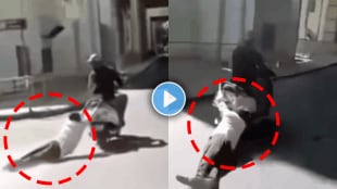 Shocking video of man on scooter dragged old man on the street viral video on social media