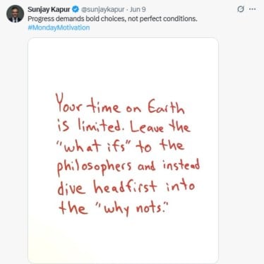 sunjay kapoor last post your time on earth