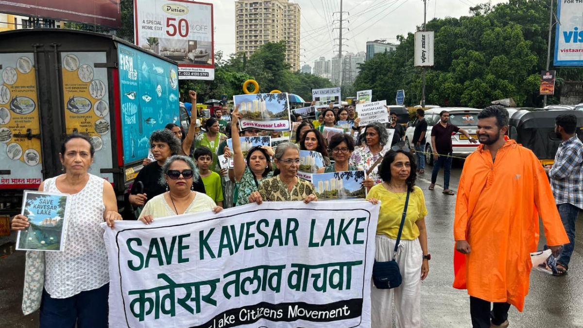 thane citizens Awareness rally for protection of Kawesar Lake