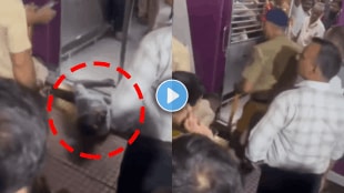 Mumbai local accident video ghatkopar railway station man stuck between train and platform viral video on social media