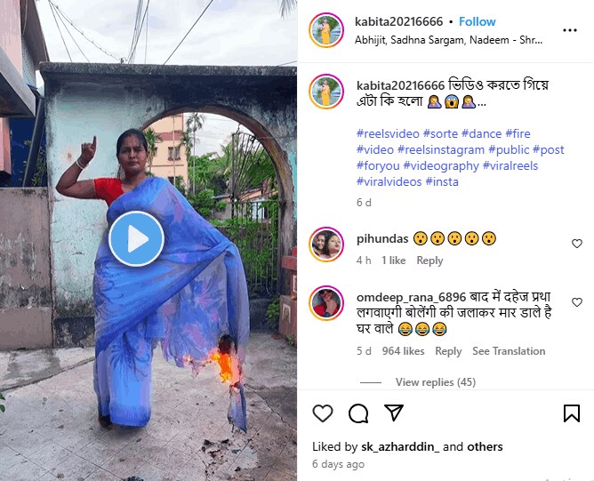 woman fire dance