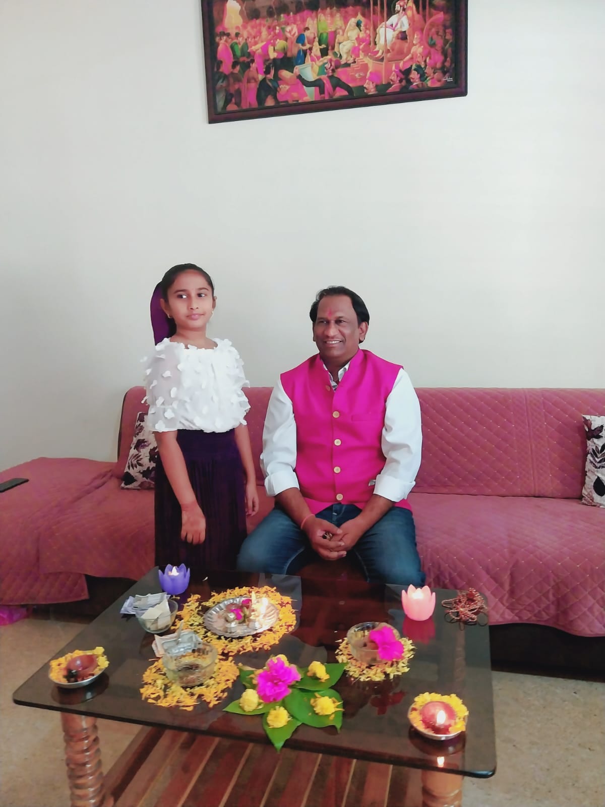 Diwali Padwa Celebration with My Daughter Kavya patil