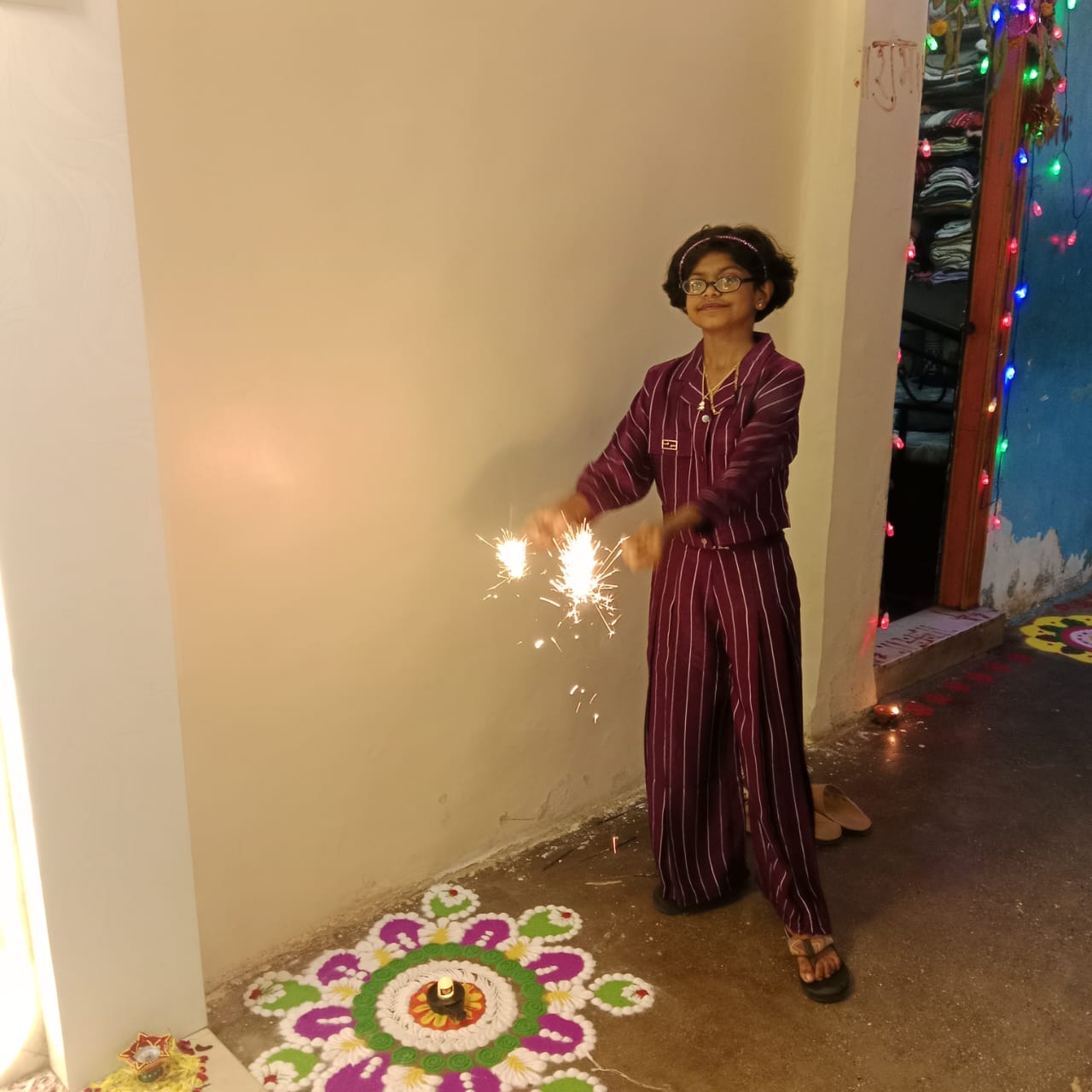 Aarya enjoy Diwali